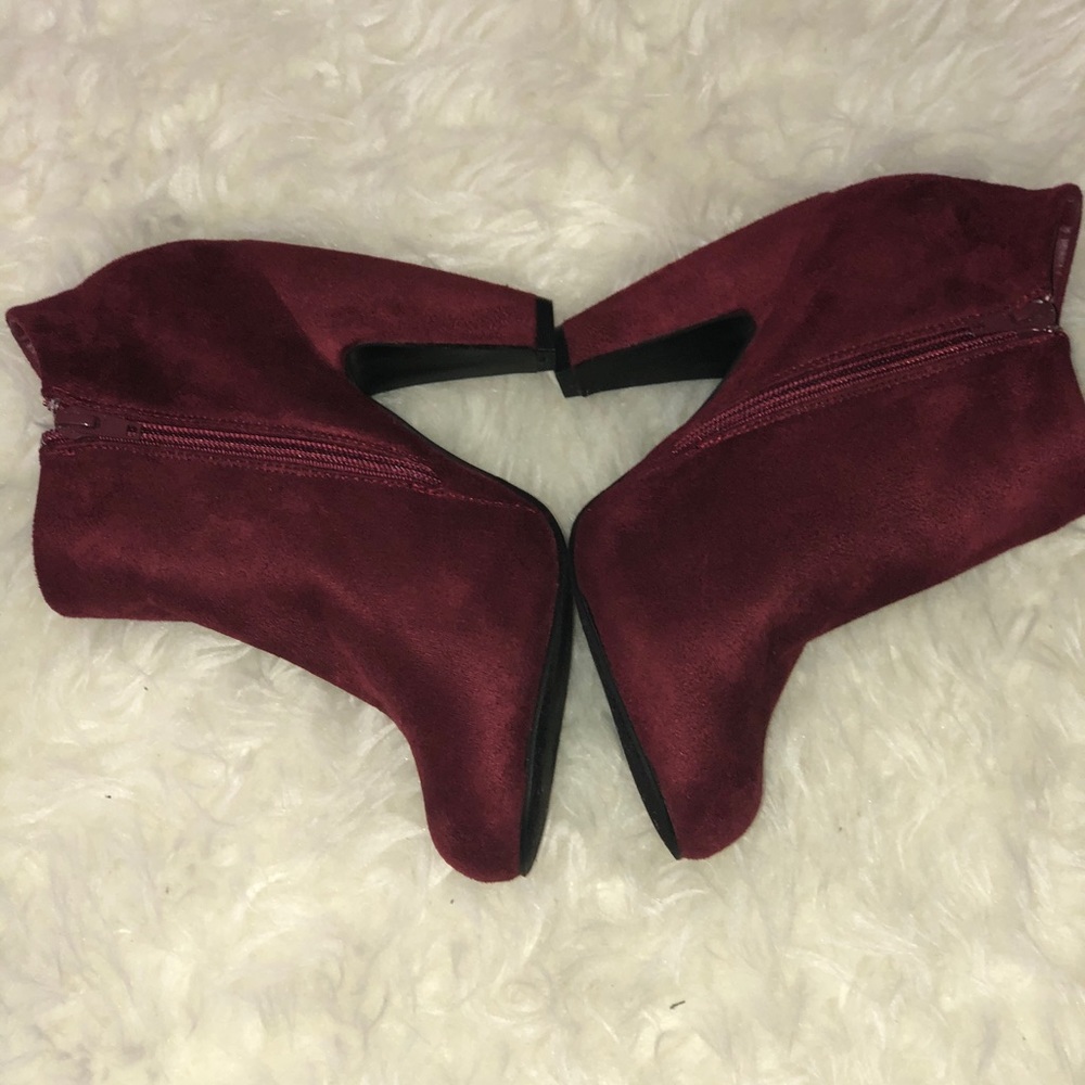 Burgundy booties